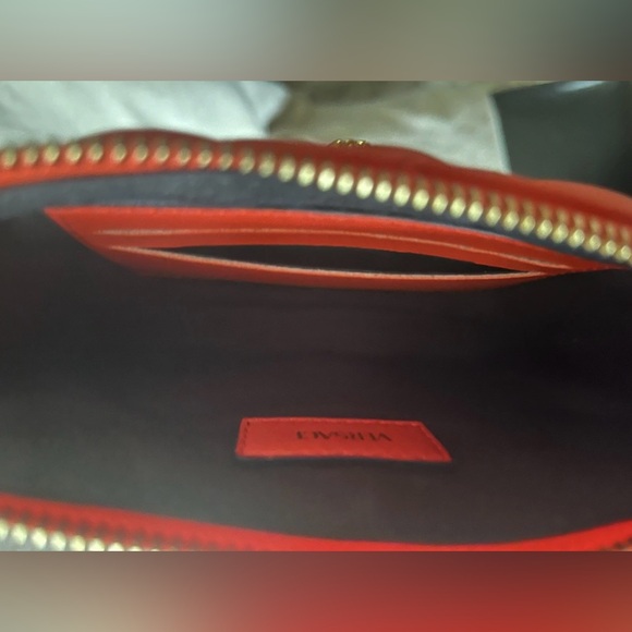 Versace Mini Quilted La Medusa Handbag w/Chain Strap – Coral/Orange 🧡 - Picture 5 of 6